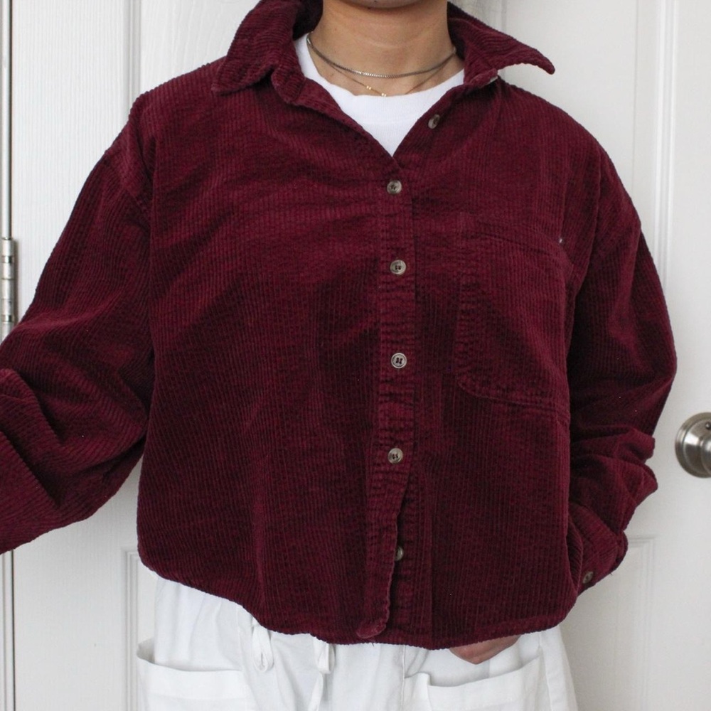 Deep Red Button Up - Picture 1 of 4